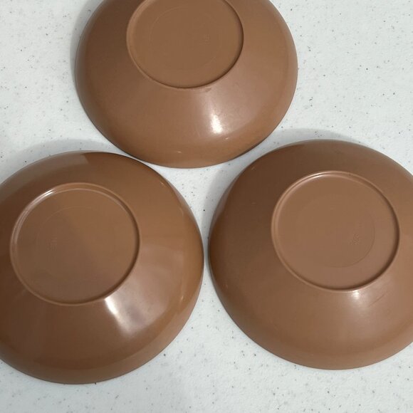 3 Vintage Small Berry Fruit Bowls Prolon Melmac #7405 Chocolate Brown Melamine. - Picture 5 of 6